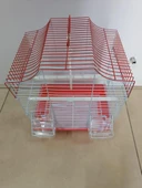 Qh Pet Kuş Kafesi 30x23x39 cm Kırmızı  H89102-R Kanarya Muhabbet Kuşu için - 2