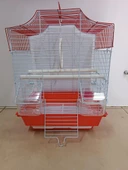 Qh Pet Kuş Kafesi 30x23x39 cm Kırmızı  H89102-R Kanarya Muhabbet Kuşu için - 3