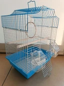 Qh Pet Kuş Kafesi 30x23x39 cm Mavi  H89102-R Kanarya Muhabbet Kuşu için thumbnail 5