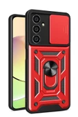 Samsung Galaxy A05S Kılıf Pars Lens Yüzüklü Silikon - Kırmızı - 1