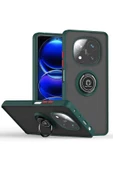 Xiaomi Redmi Note 14 Pro Plus Kılıf Montreal Yüzüklü Silikon Kapak - Yeşil - 1