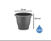 Omnipazar SO-VHS3 Dekoratif Vaha Saksı İç ve Dış Mekan 3.9 lt Antrasit 6 Adet thumbnail 2