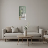 Sanatsal Yaprak Desenli Dekoratif Aynalı Tablo thumbnail 1