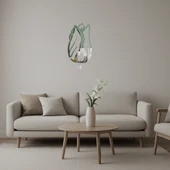 Çiçek Motifli Dekoratif Duvar Aynalı Tablosu thumbnail 1