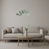 Zarif Yaprak Silüetli  Dekoratif Aynalı Tablo thumbnail 1