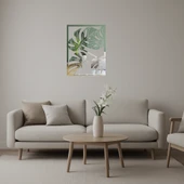 Monstera Bitkisi Desenli İç Mekan Aynalı Tabloi - 1