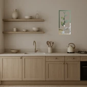 Yaprak Desenli Modern Dekoratif Aynalı Tablo - 2