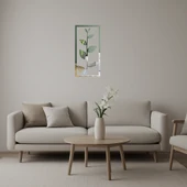 Yaprak Desenli Modern Dekoratif Aynalı Tablo - 1