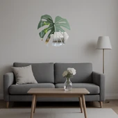 Monstera Yaprağı Tasarımlı  Dekoratif İç Mekan Aynalı Tablo thumbnail 5