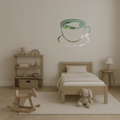 Kalp Figürlü Cappuccino Fincanı Dekoratif  Aynalı Tablo thumbnail 5