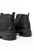 812-2129 Siyah Bağcıklı Fermuarlı Günlük Kadın Bot - 5