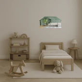 Okul Binası Temalı Dekoratif Aynalı Tablo - 4