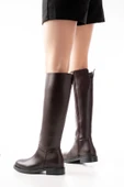 2024-3007 Kahverengi Fermuarlı Günlük Kadın Çizme thumbnail 1