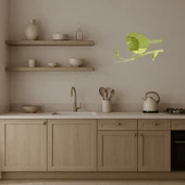 Dal Üzerindeki Kuş Dekoratif Altın Aynalı Tablo - 3