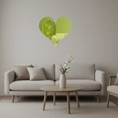 Kalp ve Aşk Figürlü Modern Altın Aynalı Tablo - 1