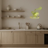 Çay Fincanı Tasarımlı Dekoratif Duvar Altın Aynalı Tablosu - 3