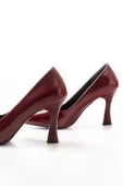 ST-001 Bordo Rugan Günlük 9 cm Topuklu Bayan Stiletto Ayakkabı - 5