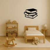 Kitap Yığını Temalı Dekoratif MDF Tablo - 3
