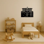 Öğrencili Okul Binası Dekoratif Tablo - 3