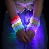 Kırmızı Led Işıklı Baskı Yapılabilen Pilli Bileklik Bilezik 1,5 cm Genişlik - 3
