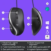 LOGİTECH M500S GELİŞMİŞ KABLOLU MOUSE - SİYAH 910-005784 - 6