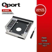 QPORT Q-HDK9 2.5" HDD/SSD UYUMLU CEVIRICI 9.5" OPTIK SATA KIZAK - 1