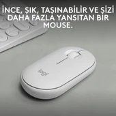 LOGITECH PEBBLE M350S BEYAZ KABLOSUZ SESSİZ MOUSE 910-007013 - 1