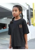 Çocuk Unisex Baskılı T-Shirt - Siyah thumbnail 3