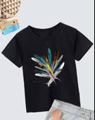 Kız Çocuk Baskılı T-Shirt- Siyah - 1