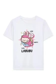 Kız Labubu Çocuk Baskılı T-Shirt - Beyaz - 1