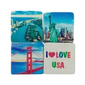 Amerika Birleşik Devletleri Temalı Dörtlü Taş Magnet thumbnail 1