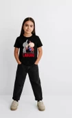 Kız Labubu Çocuk Baskılı T-Shirt - Siyah thumbnail 2
