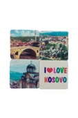 Kosova Temalı Dörtlü Taş Magnet thumbnail 3