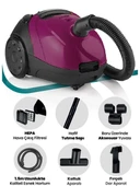 Goldmaster GM-7525M 1400 W Toz Torbalı Süpürge - Mor thumbnail 2