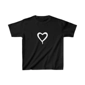 Çocuk Kız Baskılı T-Shirt - Siyah - 1