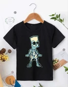 Bisiklet Yaka Kısa Kol Çocuk Baskılı T-Shirt - Siyah thumbnail 1