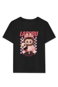 Kız Labubu Çocuk Baskılı T-Shirt - Siyah thumbnail 1