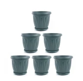 Omnipazar SY-5703 Plastik Ürgüp Tabaklı Saksı Takımı 3,5 lt Yeşil 6 Adet thumbnail 1