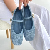 Rives Mavi Cilt Hasır Dokumalı Babet Ayakkabı thumbnail 4