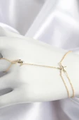 Pirinç Zirkon Taşlı Deniz Atı Ve Yıldız Model Gold Renk Şahmeran - TJ-SN713 - 1