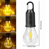 BUFFER® Şarj Olabilen 3 Farklı Mod LED'li Kendiliğinden Asma Kancalı Kamp,Dış Cephe Lambası - 5