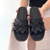 Pabucmarketi Siyah Kadın Düz Terlik - 4