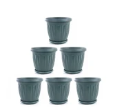 Omnipazar SY-5702 Plastik Ürgüp Tabaklı Saksı Takımı 2,3 litre Yeşil 6 Adet thumbnail 1