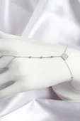 Pirinç Zirkon Taşlı Yonca Model Gümüş Renk Şahmeran - TJ-SN718 - 1