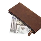 Lozan Strap 6.5 inch Uyumlu Deri Kartlıklı Kılıf G2 Kahve thumbnail 5