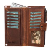 Lozan Strap 6.5 inch Uyumlu Deri Kartlıklı Kılıf G2 Kahve thumbnail 3