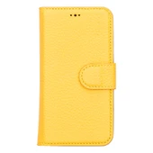 Apple iPhone 13 Mini Uyumlu Deri Cüzdanlı Kılıf FL12 Sarı thumbnail 4