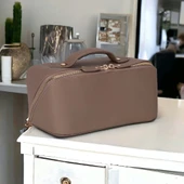 Ella Kadın Seyahat Kozmetik Bakım Makyaj Çantası Organizer Vizon thumbnail 2