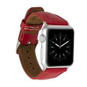 Apple Watch Uyumlu Deri Kordon 42-44-45mm ERC2 Kırmızı - 1