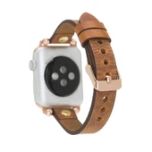 Apple Watch Uyumlu Deri Kordon 38-40-41mm GT G19 Taba - 2